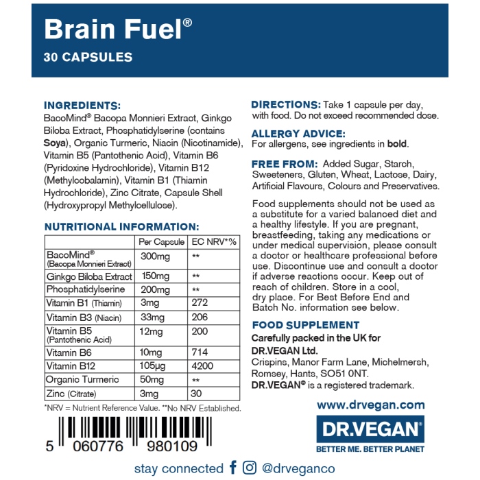 Dr.Vegan Brain Fuel 30 V-Caps