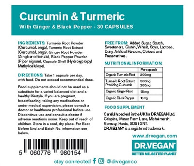 Dr.Vegan Curcumin & Turmeric 30 V-Caps