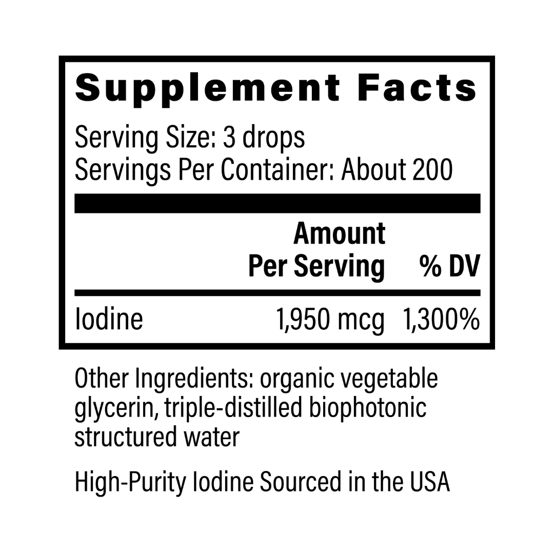 Detoxadine Nascent Iodine by Global Healing Supplement Facts