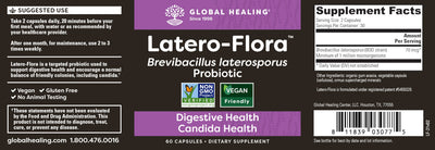 Latero-Flora Digestive & Candida Health by Global Healing Supplement Facts