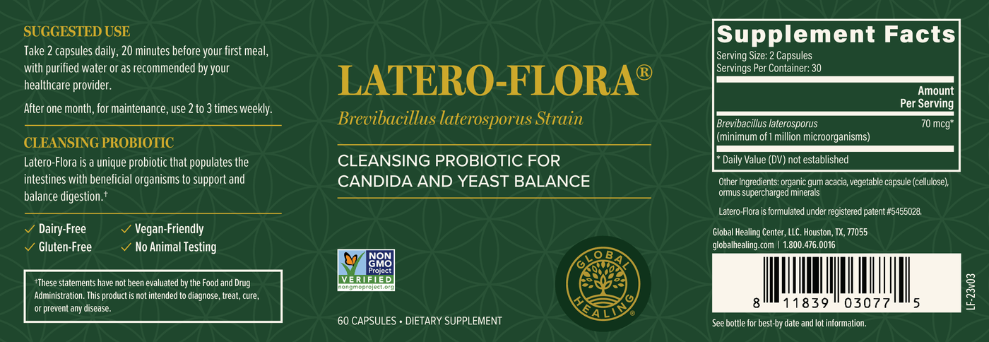 Global Healing Latero-Flora Product Label