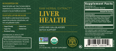 Liver Health by Global Healing Product Label