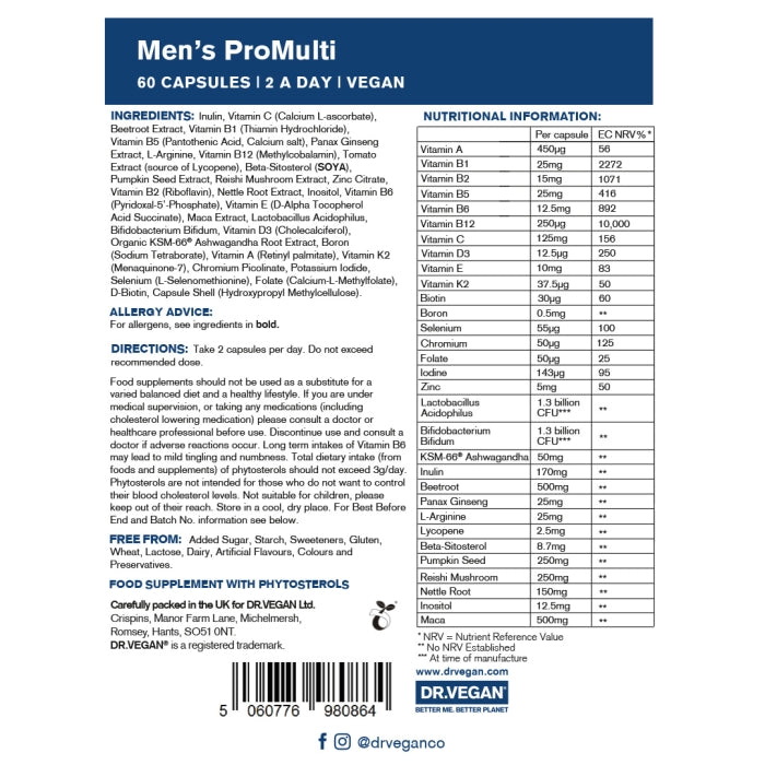 Dr.Vegan Men's ProMulti 60 V-Caps