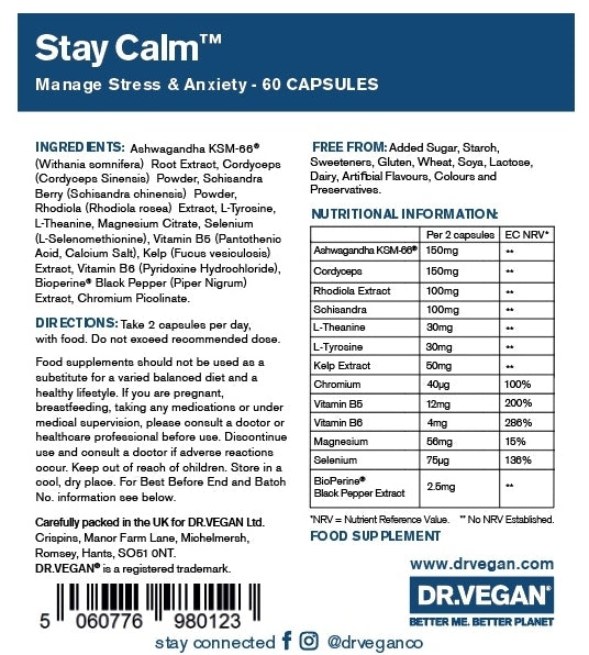 Dr.Vegan Stay Calm 60 V-Caps