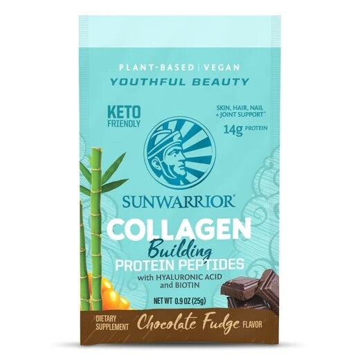 Sunwarrior Collagen Building Protein Peptides Chocolate Fudge 25 Grams