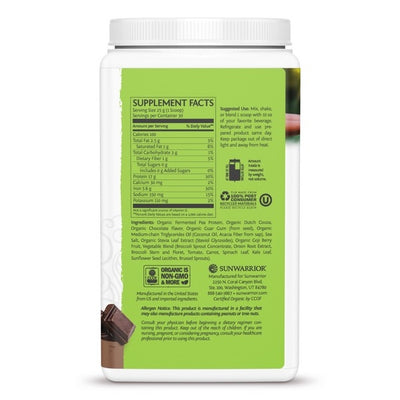 Sunwarrior Clean Greens & Protein Chocolate 750 Grams