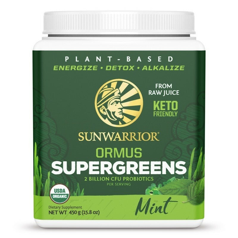 Sunwarrior Organic Ormus Supergreens Mint 450 Grams