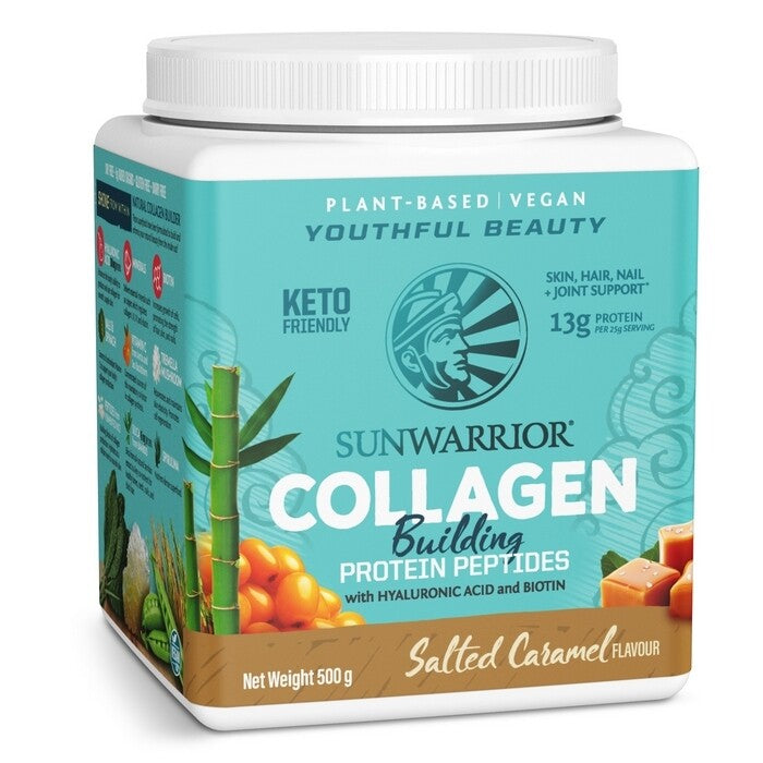Sunwarrior Collagen Building Protein Peptides Salted Caramel 500 Grams